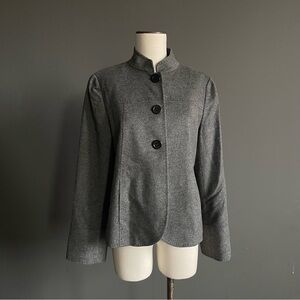 Lafayette 148 Loro Piana Cashmere Jacket | Gray Stand Collar Blazer